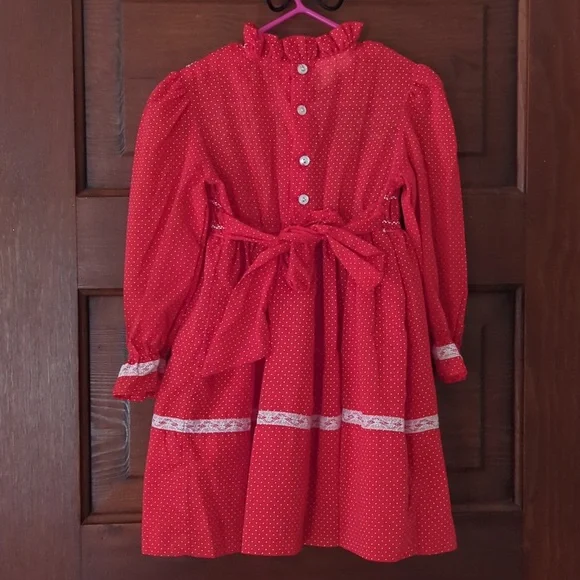 Girls Polly Flinders Hand Smocked Dress - Picture 4 of 5